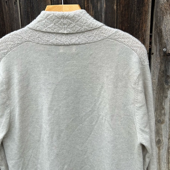 TSE Open Front Shawl Cardigan Cashmere Silk Oatmeal Beige XL - Picture 10 of 16